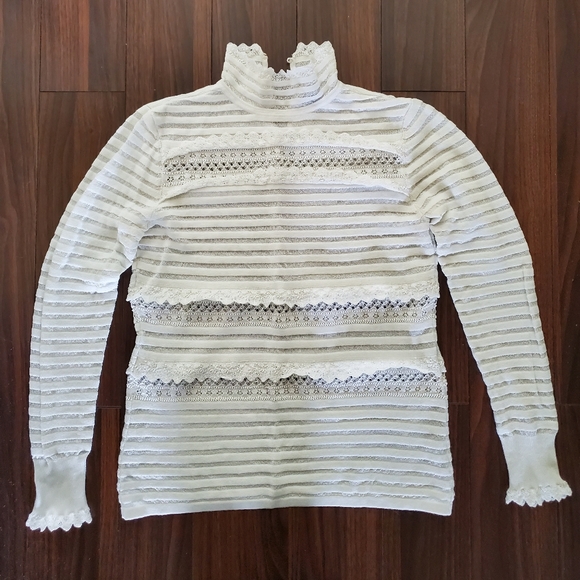 White House Black Market Sweaters - 🌲 Cream sheer sweater top